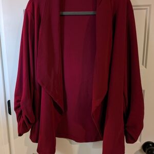Doublju Women's Deep Red Cardigan